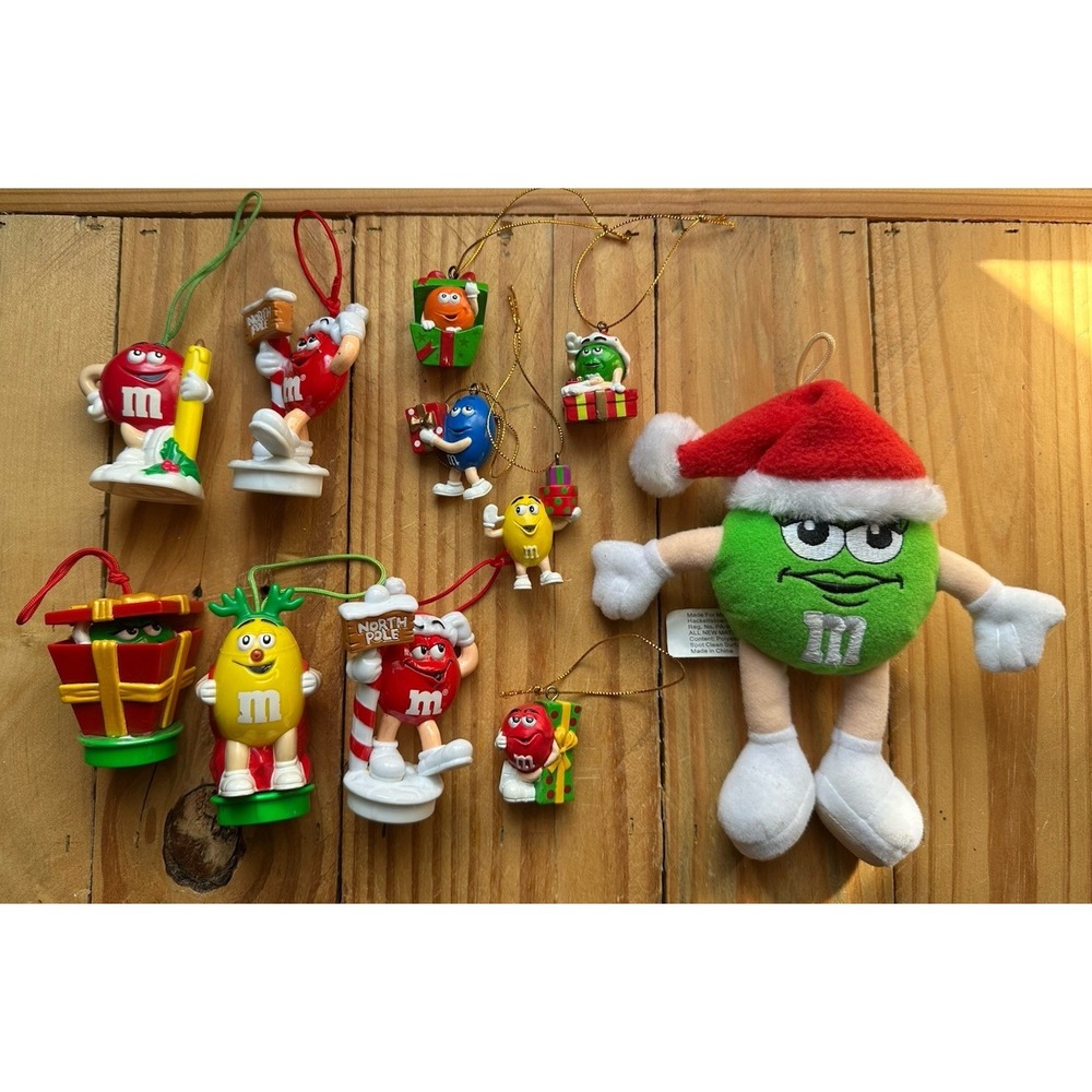Lot of‎ 11 Vintage M&M Mars Candy Various Christmas Holiday Ornaments